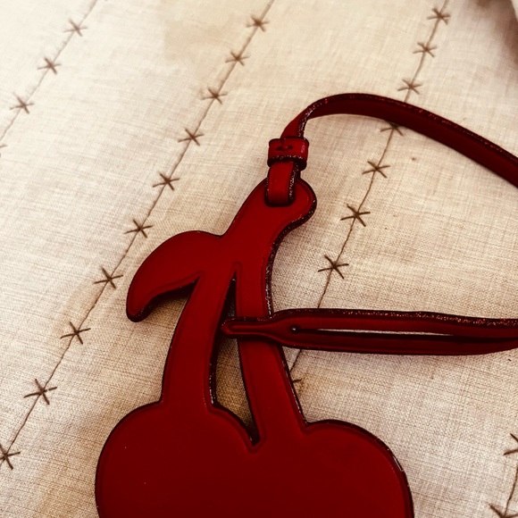 Coach Cherry Red Leather Bag Charm - Picture 10 of 10